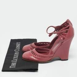 Marc Jacobs Purple Leather Wedge Pumps Size 37