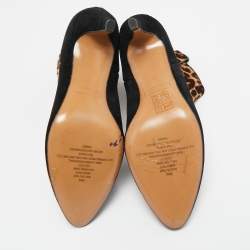 Pre Owned Marc Jacobs Brown/Black Calf Hair and Suede Ankle Length Boots Size 37