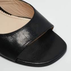 Marc Jacobs Black Leather Logo Ankle Chain Strap Sandals Size 40