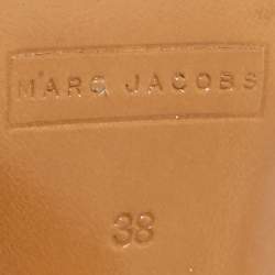 Marc Jacobs Gold Glitter Block Heel Criss Cross Ankle Strap Sandals Size 38