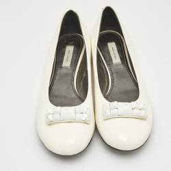Marc Jacobs White Patent Leather Ballet Flats Size 37