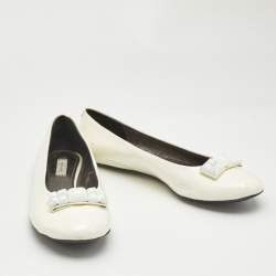 Marc Jacobs White Patent Leather Ballet Flats Size 37