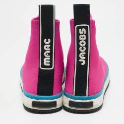Marc Jacobs Neon Pink Knit Fabric Dart Sock Sneakers Size 40