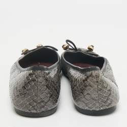 Marc Jacobs Green Python Leather Ballet Flats Size 38