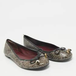 Marc Jacobs Green Python Leather Ballet Flats Size 38