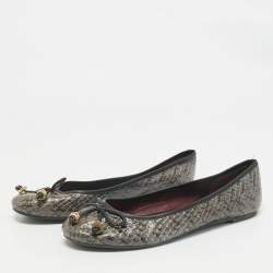 Marc Jacobs Green Python Leather Ballet Flats Size 38