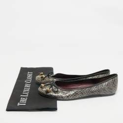 Marc Jacobs Green Python Leather Ballet Flats Size 38