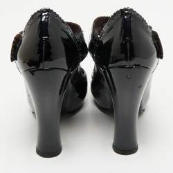 Marc Jacobs Burgundy/Black Patent Leather Mary Jane Pumps Size 37