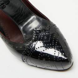 Marc Jacobs Burgundy/Black Patent Leather Mary Jane Pumps Size 37