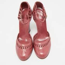 Pre Owned Marc Jacobs Purple Leather Wedge Pumps Size 37
