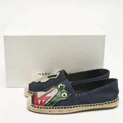 Pre Owned Marc Jacobs Multicolor Camouflage Canvas Patchwork Espadrille Flats Size 39