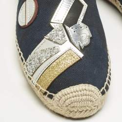 Pre Owned Marc Jacobs Multicolor Camouflage Canvas Patchwork Espadrille Flats Size 39