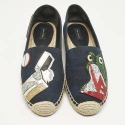 Pre Owned Marc Jacobs Multicolor Camouflage Canvas Patchwork Espadrille Flats Size 39