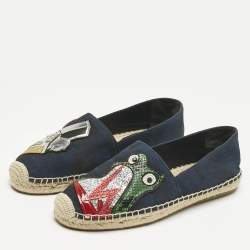 Pre Owned Marc Jacobs Multicolor Camouflage Canvas Patchwork Espadrille Flats Size 39