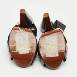 Pre Owned Marc Jacobs Black Leather Crisscross Slingback Sandals Size 37