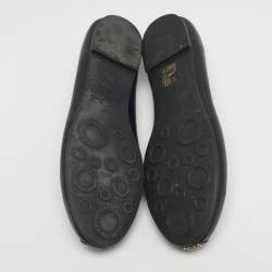 Pre Owned    Marc by Marc Jacobs Black Leather Spike Mouse Ballet Flats Size 40