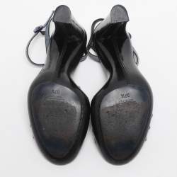 Pre Owned Marc Jacobs Size 37.5 Blue Denim Ankle Strap Sandals