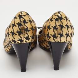 مملوكة مسبقًا Marc Jacobs Size 35 Metallic Gold/Black Leather Round Toe Pumps
