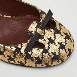 مملوكة مسبقًا Marc Jacobs Size 35 Metallic Gold/Black Leather Round Toe Pumps