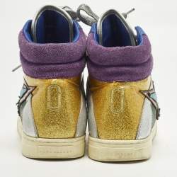 Pre Owned حذاء رياضي مارك جاكوبس برقبة عالية جلد أخضر مقاس 40