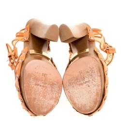 Marc Jacobs Orange PVC And Leather T-Strap Clog Sandals Size 35
