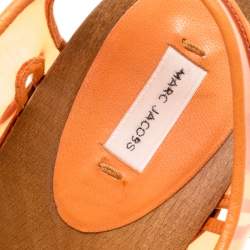 Marc Jacobs Orange PVC And Leather T-Strap Clog Sandals Size 35