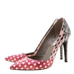 Marc Jacobs Multicolor Python Leather Pointed Toe Pumps Size 38