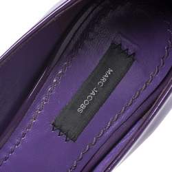 Marc Jacobs Purple Patent Leather Peep Toe Reverse Heel Pumps Size 38