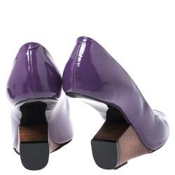 Marc Jacobs Purple Patent Leather Peep Toe Reverse Heel Pumps Size 38