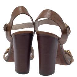 Pre Owned Marc Jacobs Brown Pony Hair And Leather Ankle Strap Sandals Size 39.5