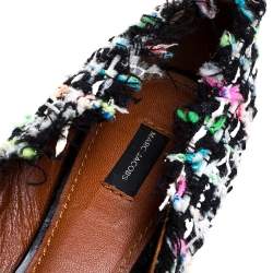 Marc Jacobs Multicolor Tweed And Patent Leather Crystal Embellished Ballet Flats Size 41