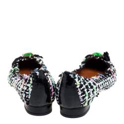 Marc Jacobs Multicolor Tweed And Patent Leather Crystal Embellished Ballet Flats Size 41