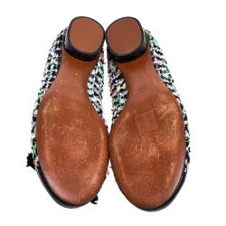 Marc Jacobs Multicolor Tweed And Patent Leather Crystal Embellished Ballet Flats Size 41