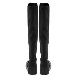 Marc Jacobs Black Leather and Neoprene Knee Length Boots Size 37