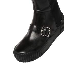 Marc Jacobs Black Leather and Neoprene Knee Length Boots Size 37