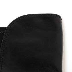 Marc Jacobs Black Leather and Neoprene Knee Length Boots Size 37