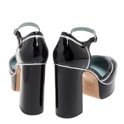 Pre Owned Marc Jacobs Black Patent Leather Edie Mary Jane Platform Pumps Size 39.5 