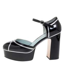 Pre Owned Marc Jacobs Black Patent Leather Edie Mary Jane Platform Pumps Size 39.5 
