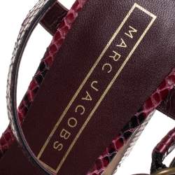 Marc Jacobs Red/Black Python Effect Leather Debbie Platform Sandals Size 40
