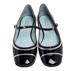 Pre Owned Marc Jacobs Black Patent Leather Mary Jane Ballet Flats Size 40
