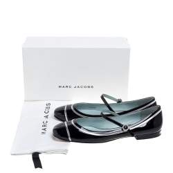 Pre Owned Marc Jacobs Black Patent Leather Mary Jane Ballet Flats Size 40