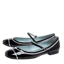 Pre Owned Marc Jacobs Black Patent Leather Mary Jane Ballet Flats Size 40