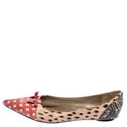 Marc Jacobs Multicolor Snakeskin Cut out Mouse Pointed-Toe Flats Size 36