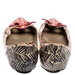 Marc Jacobs Multicolor Snakeskin Cut out Mouse Pointed-Toe Flats Size 36