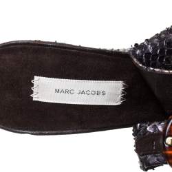Marc Jacobs Black/Bronze Snakeskin Platform Sandals Size 38