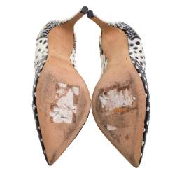 Marc Jacobs White / Black Printed Python Pointed Toe Pumps Size 39