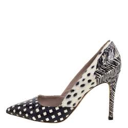 Marc Jacobs White / Black Printed Python Pointed Toe Pumps Size 39