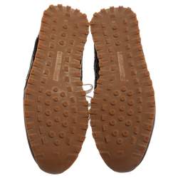 Pre Owned Marc Jacobs Black/White Velvet And Leather Lightening Bolt Sneakers Size 39