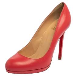 Christian Louboutin Pink Leather Slip on Pumps Size 40
