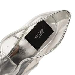Marc Jacobs Silver PVC and Leather Transparent Clear Heel Oxfords Size 41